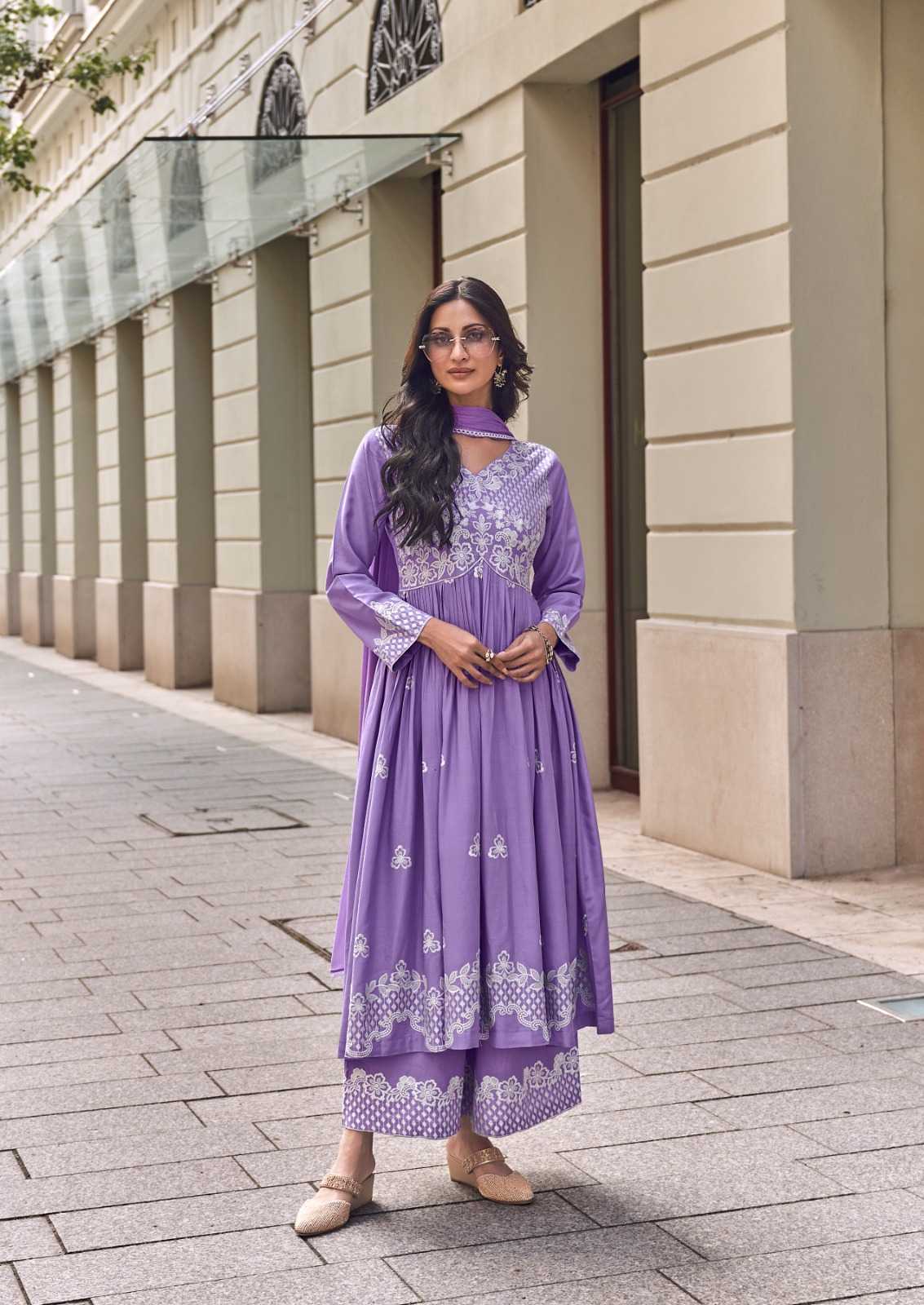 Rayon  Embroidery Anarkali Suit
